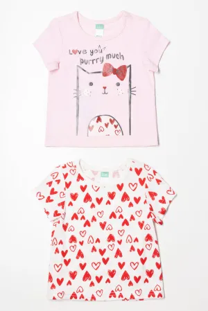 2 Pack T-Shirt Pink