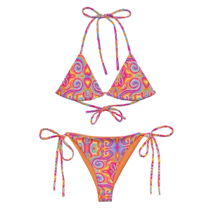 2 Piece String Bikini Set- "Magic Stamps" Design