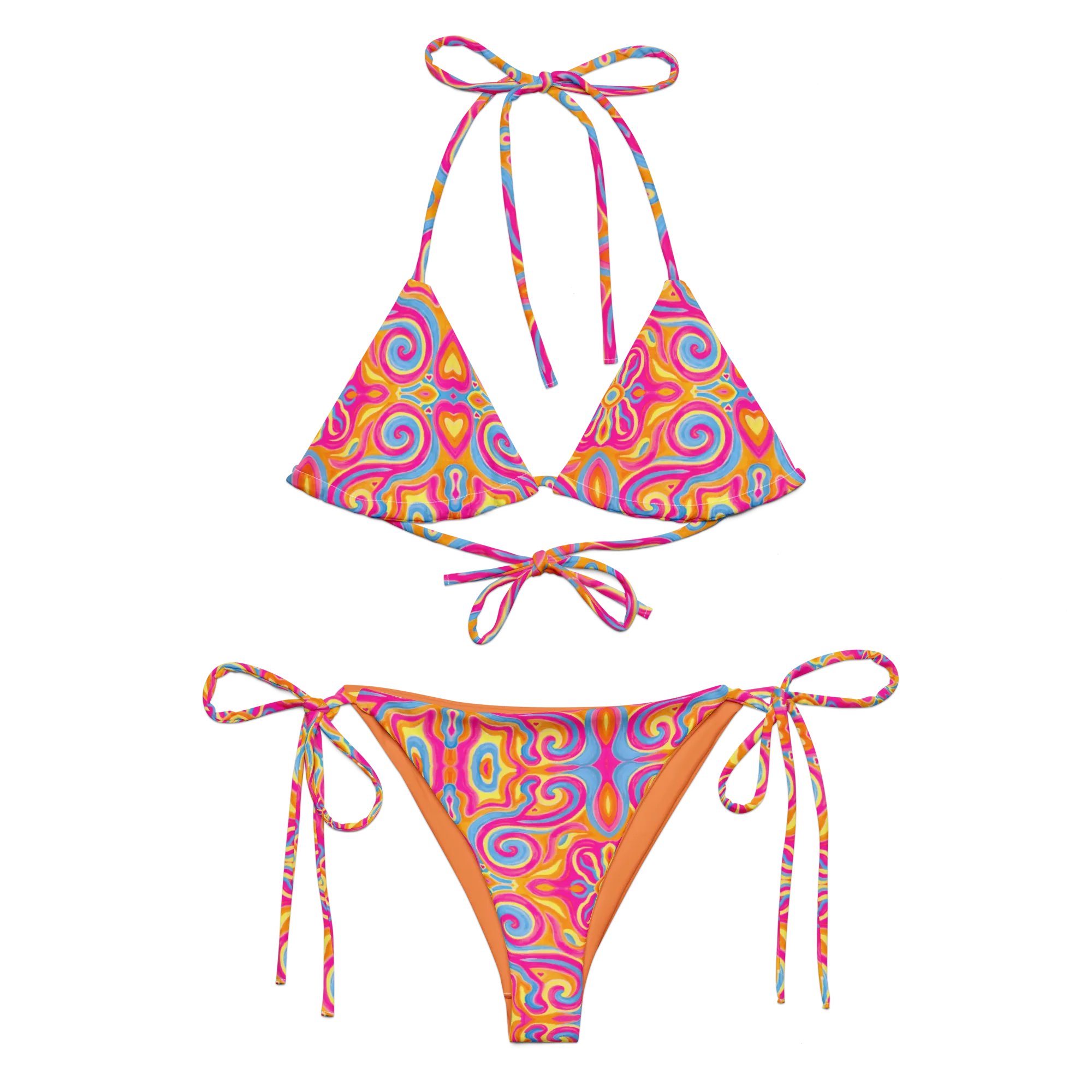 2 Piece String Bikini Set- "Magic Stamps" Design