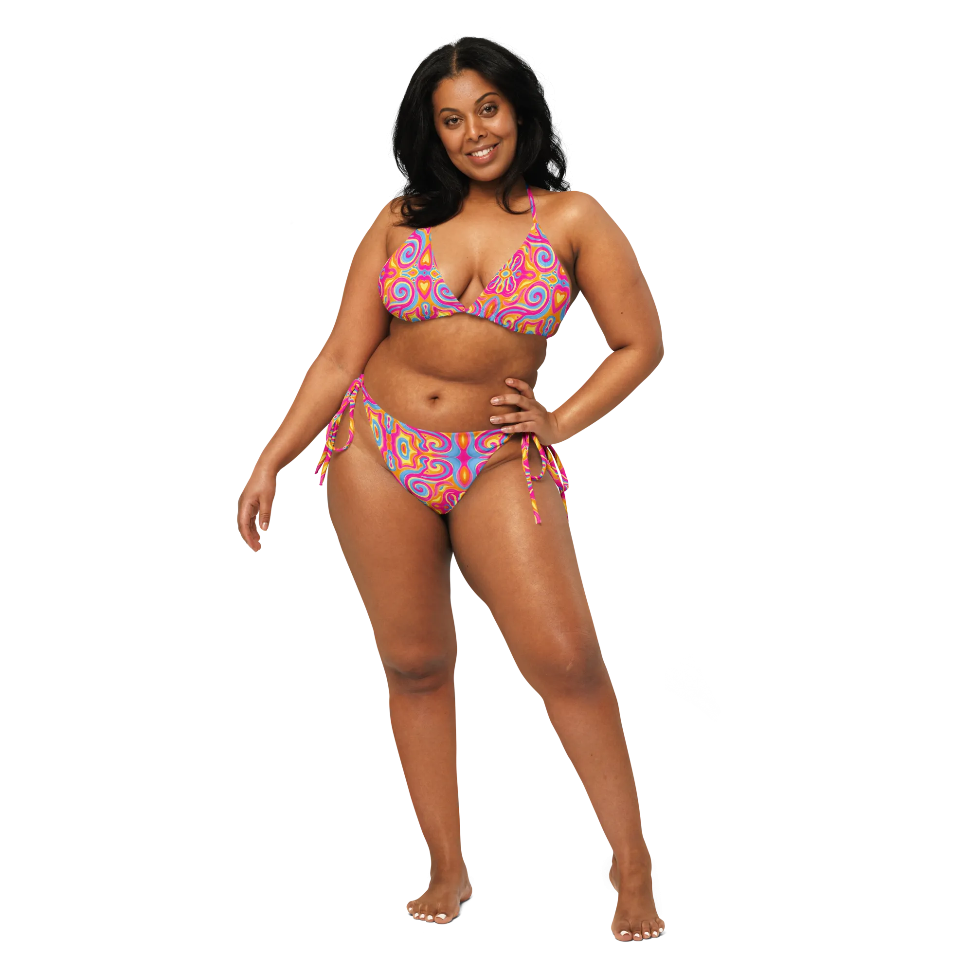 2 Piece String Bikini Set- "Magic Stamps" Design
