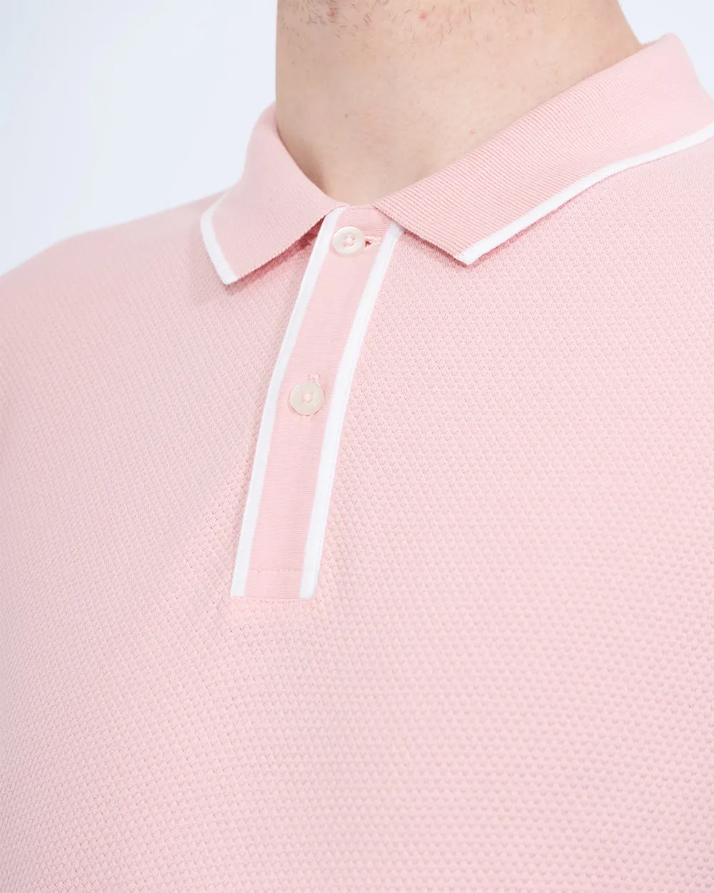 2t Slim Fit Tall Tipped Polo Shirt (pink)