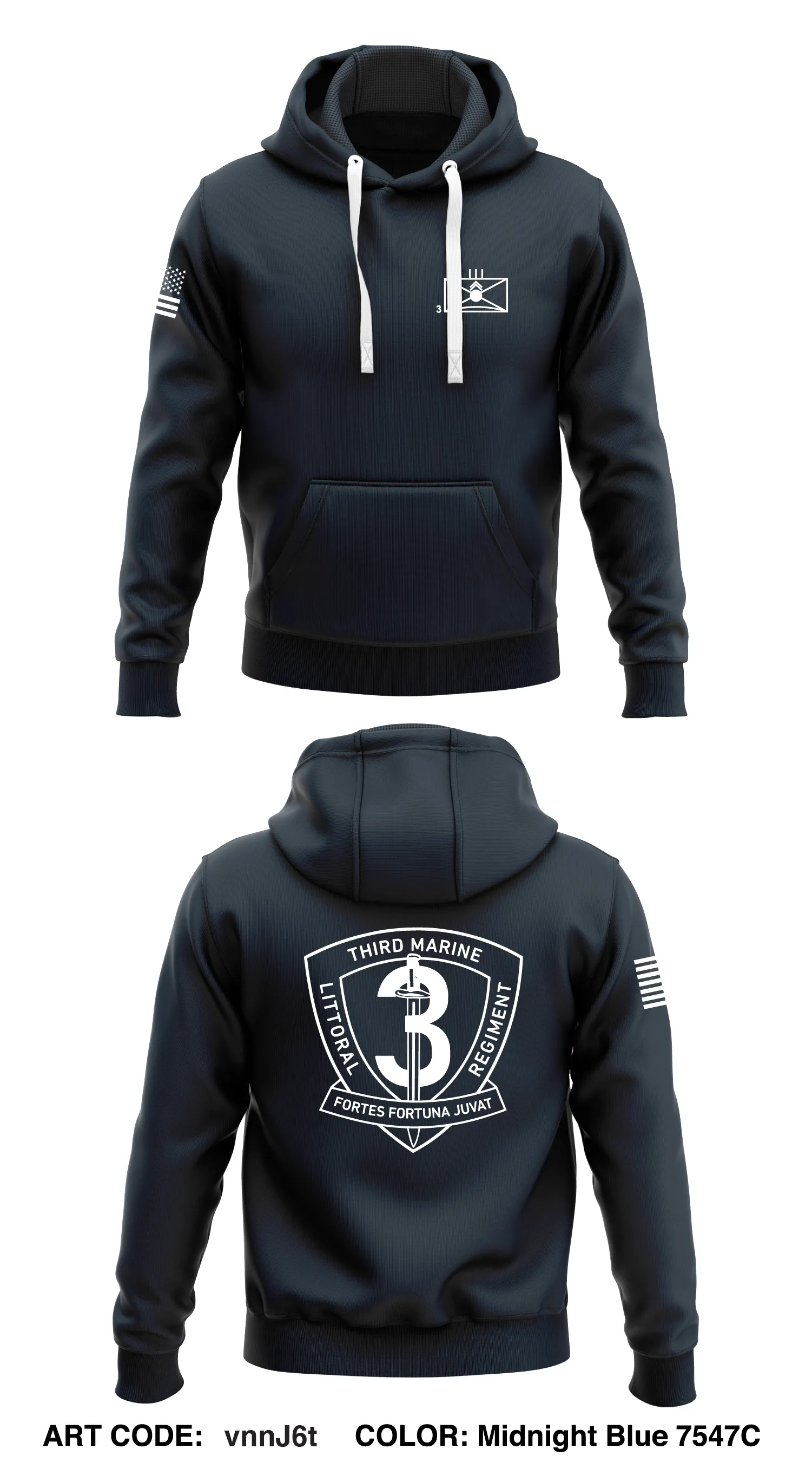 3D Marine Littoral Regiment  Core Men's Hooded Performance Sweatshirt - vnnJ6t