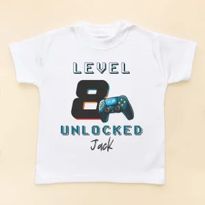 8th Level Unlocked Gamer Birthday Personalised T Shirt
