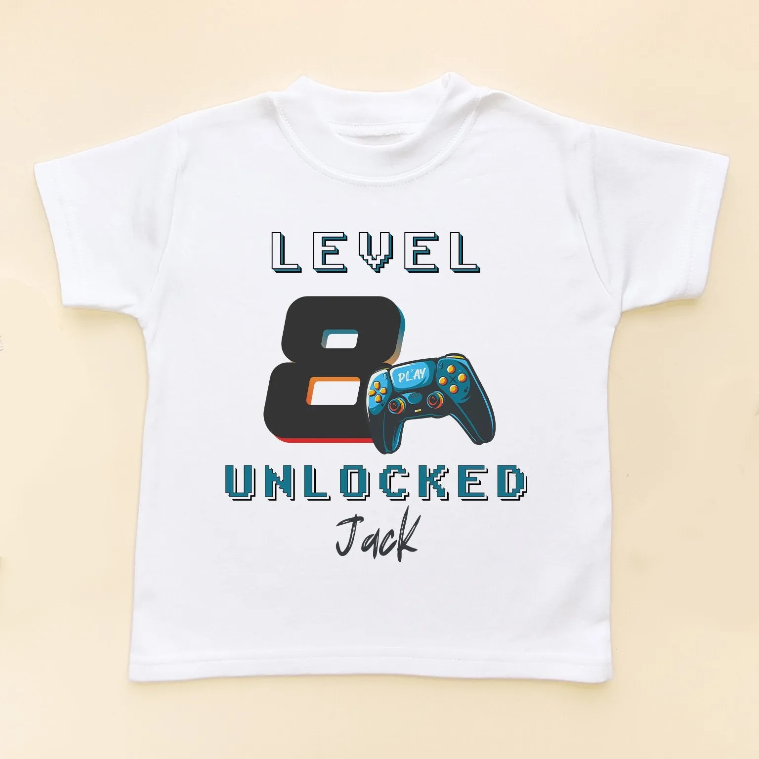 8th Level Unlocked Gamer Birthday Personalised T Shirt