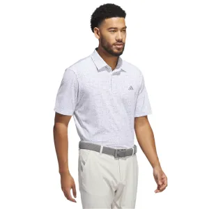 adidas Ultimate365 Power Grid Print Polo Shirt - White/Grey