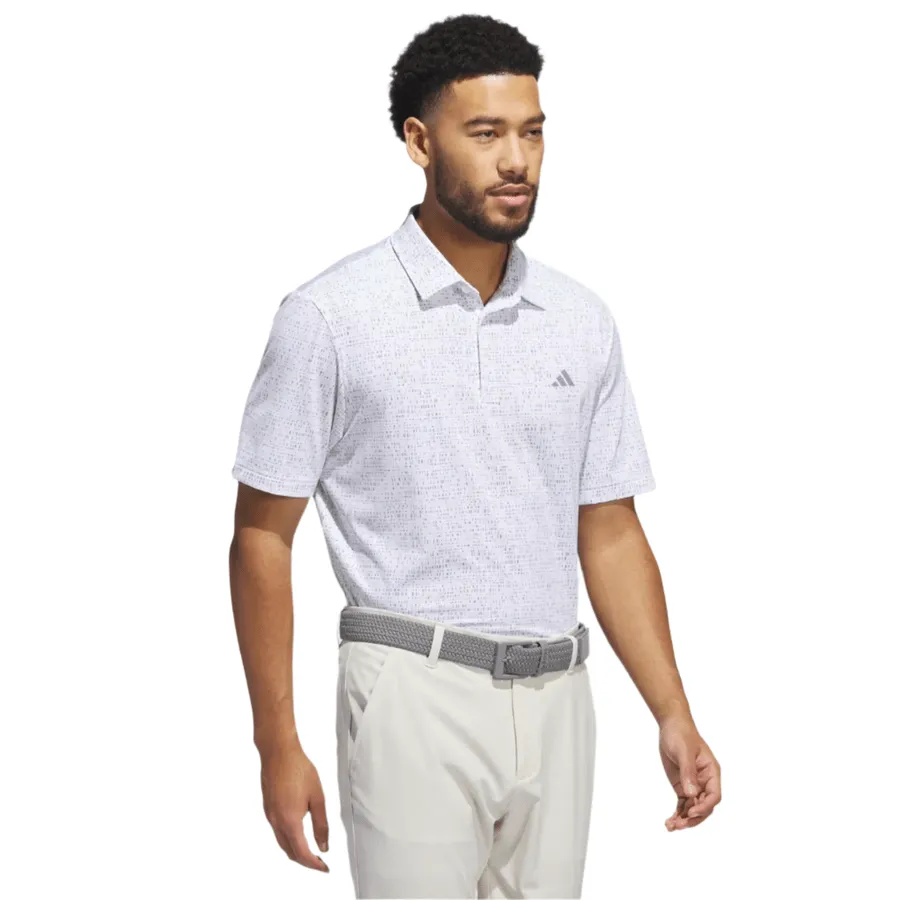 adidas Ultimate365 Power Grid Print Polo Shirt - White/Grey