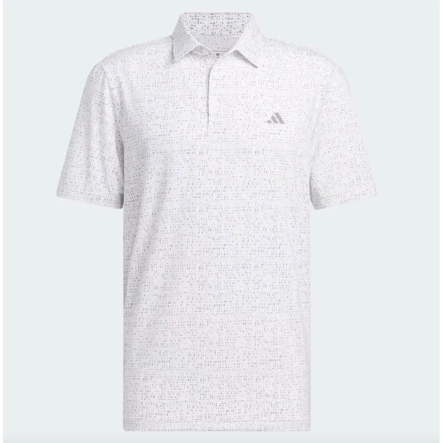adidas Ultimate365 Power Grid Print Polo Shirt - White/Grey