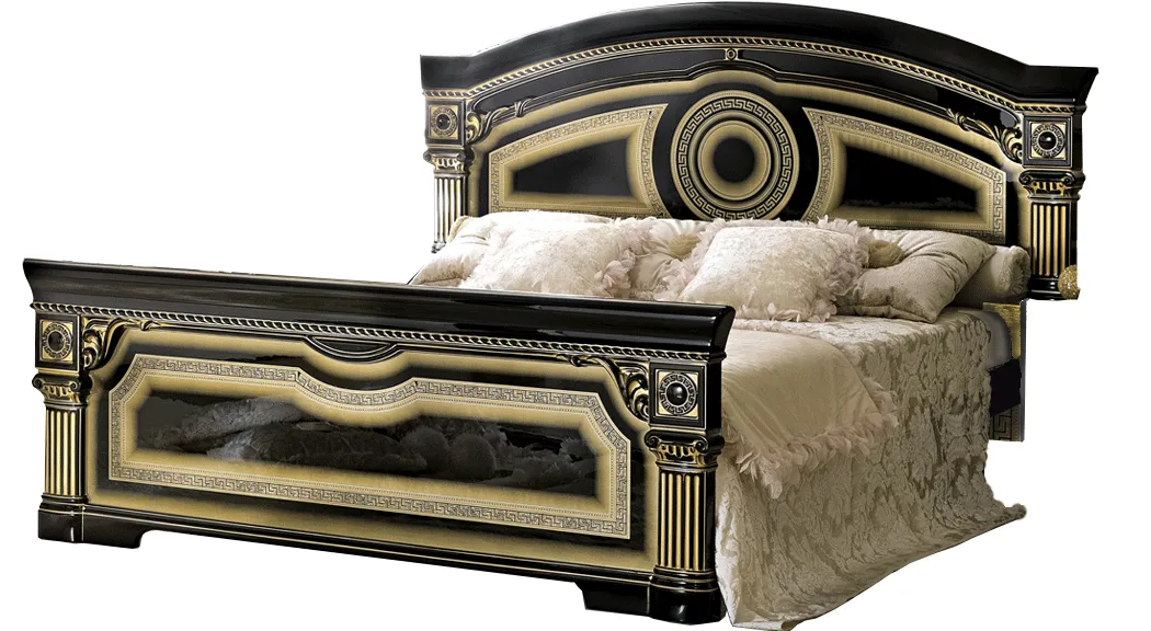 Aida Bed Black w/Gold SET