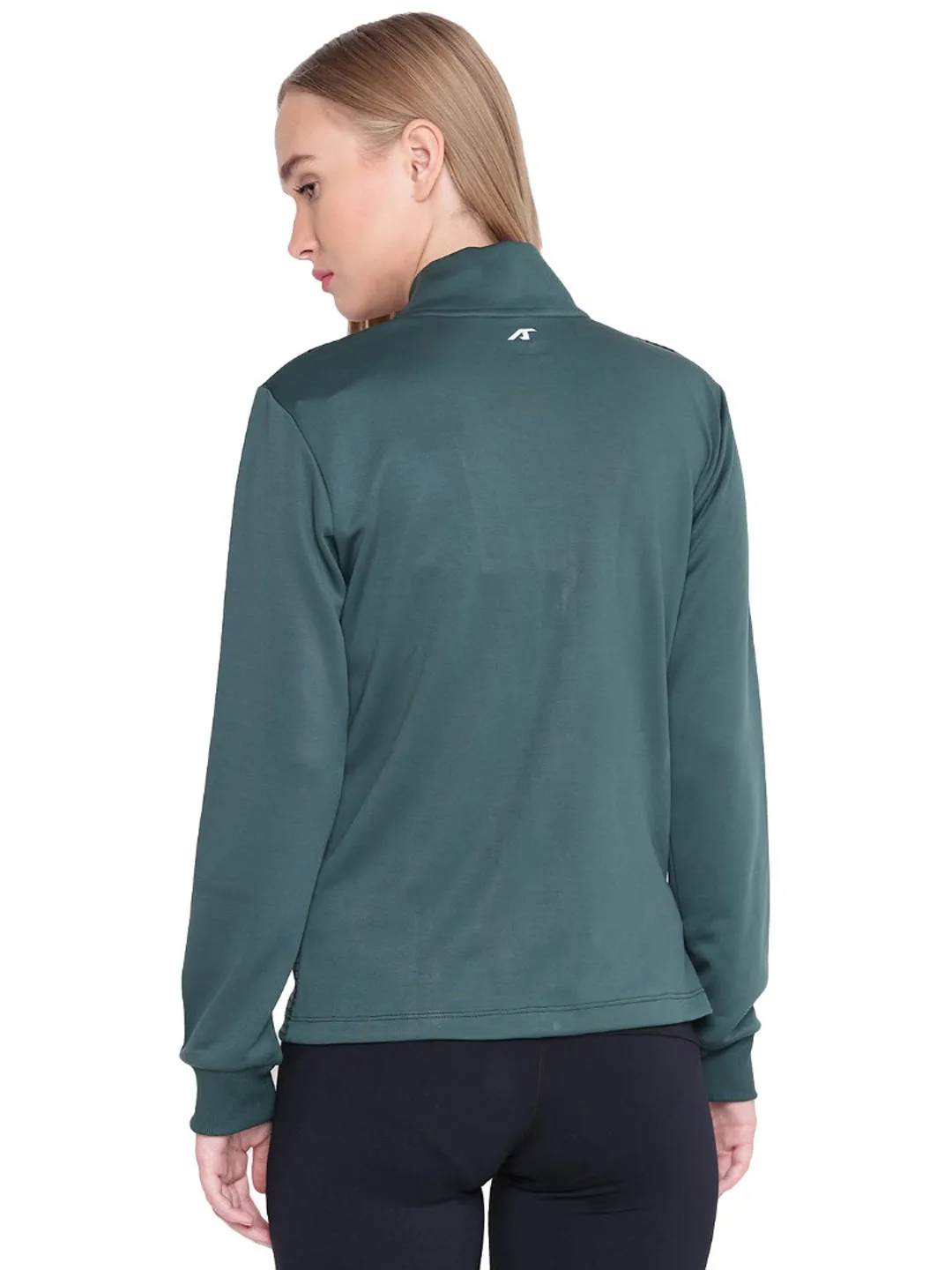 Alcis Womens Solid Green Jacket 139WJK205
