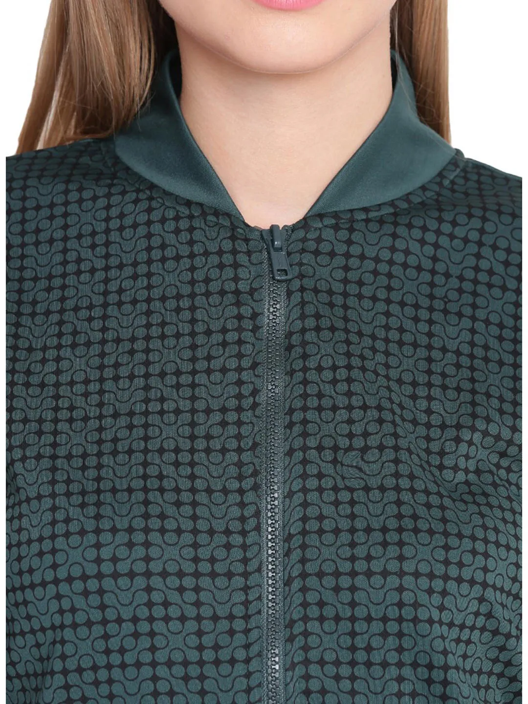 Alcis Womens Solid Green Jacket 139WJK205