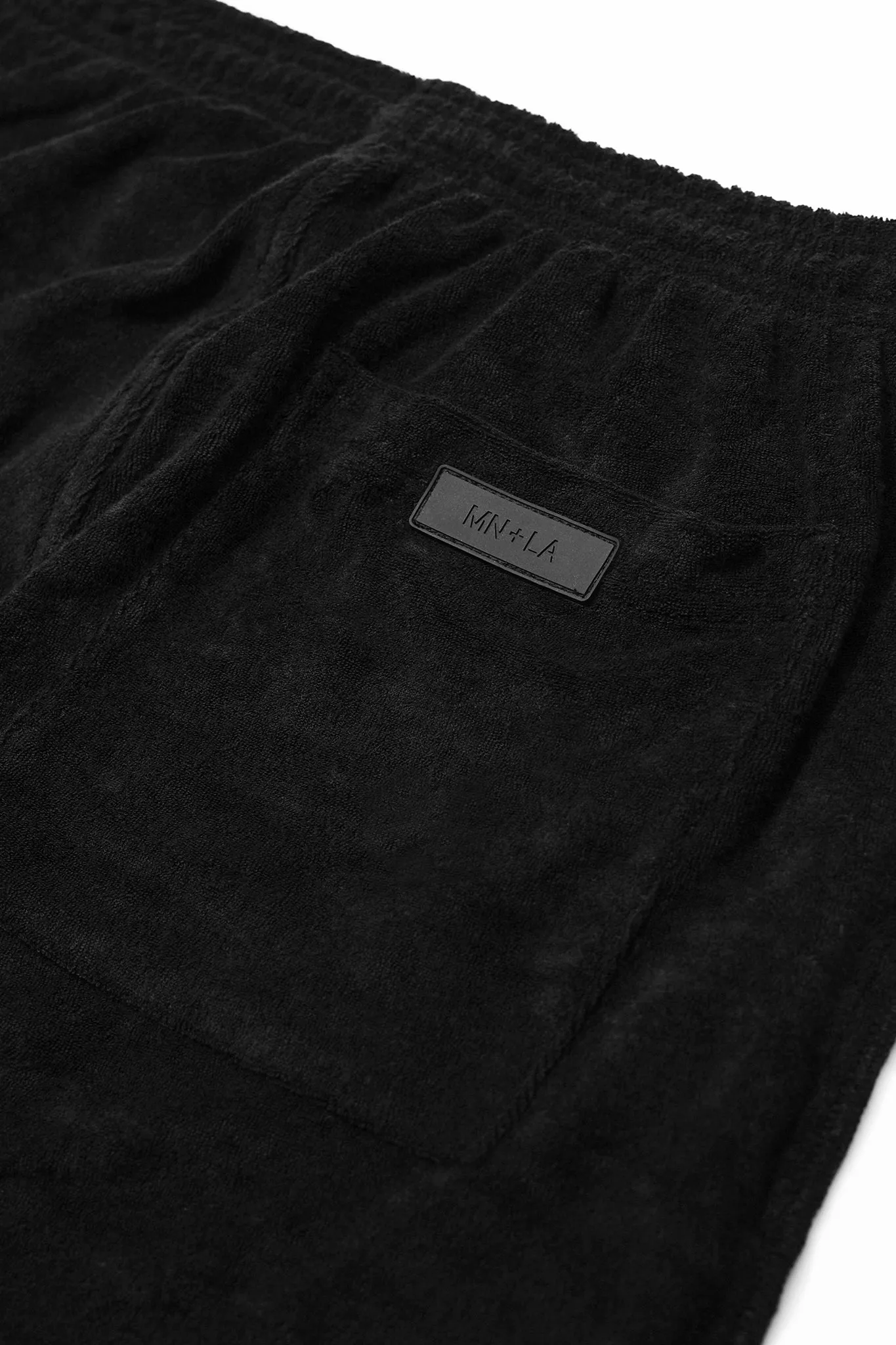 ANTHRACITE TOWEL RAW FINISH SWEATSHORTS