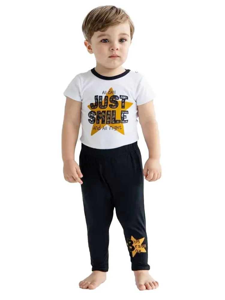 Artie - Big Brave Boy Baby and Boy Black Legging Bottoms