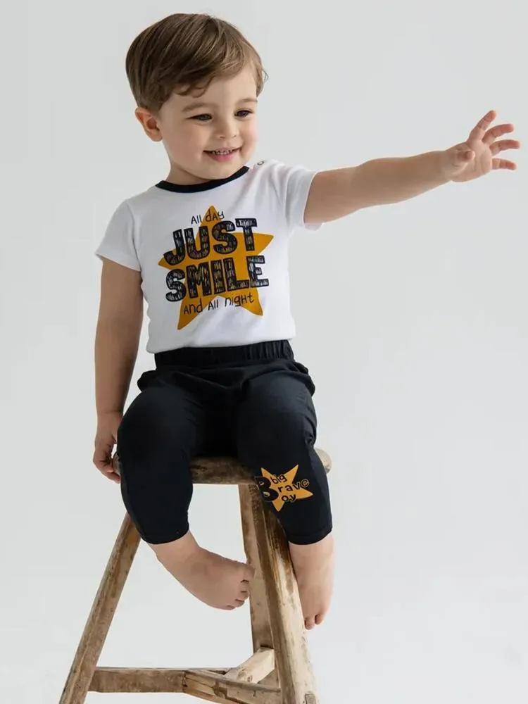 Artie - Big Brave Boy Baby and Boy Black Legging Bottoms