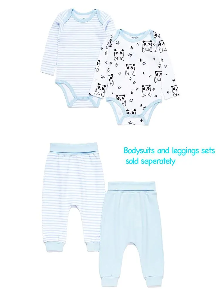 Artie - Sky Blue & White Striped Baby Bottoms - 2 Pack Set