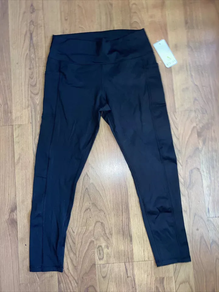 Athlux Leggings Womens Stretch Athletic Moisture Wicking Pull On Maroon