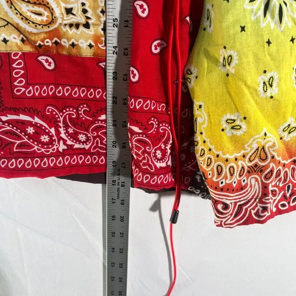 Avenue C Multicolor Paisley Bandana 100% Cotton Unisex Shorts Med Retails $180
