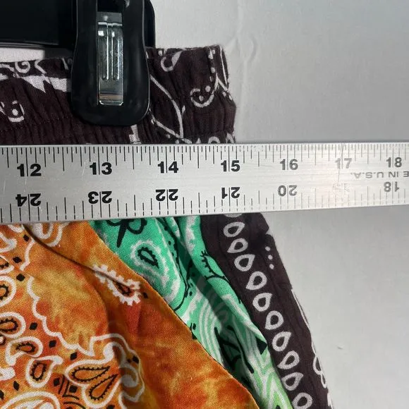 Avenue C Multicolor Paisley Bandana 100% Cotton Unisex Shorts Med Retails $180