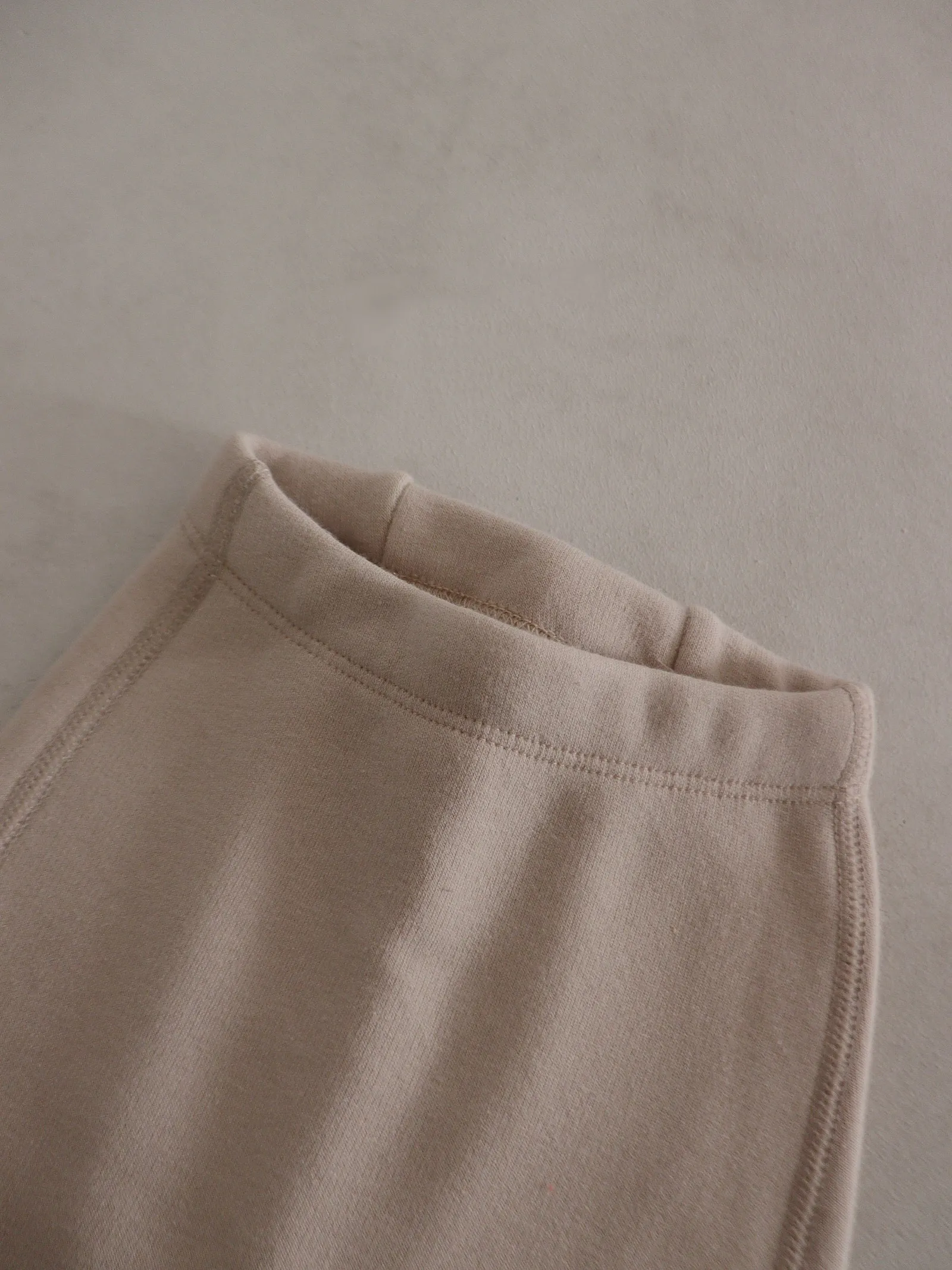 Baby Fleecy Stitch Leggings, Light Beige