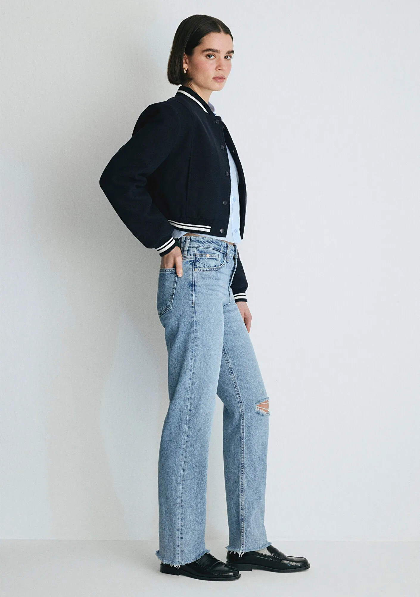 Barcelona Shaded Ripped College Jean Pants