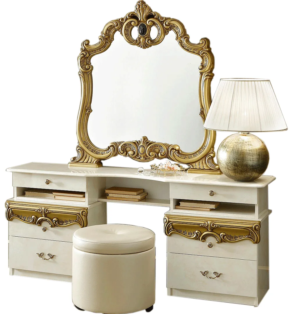 Barocco Ivory/Gold Vanity Dresser SET