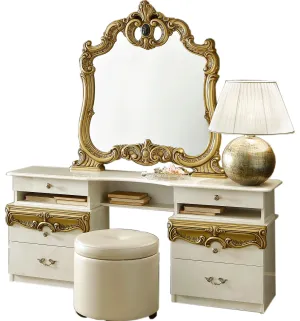 Barocco Ivory/Gold Vanity Dresser SET
