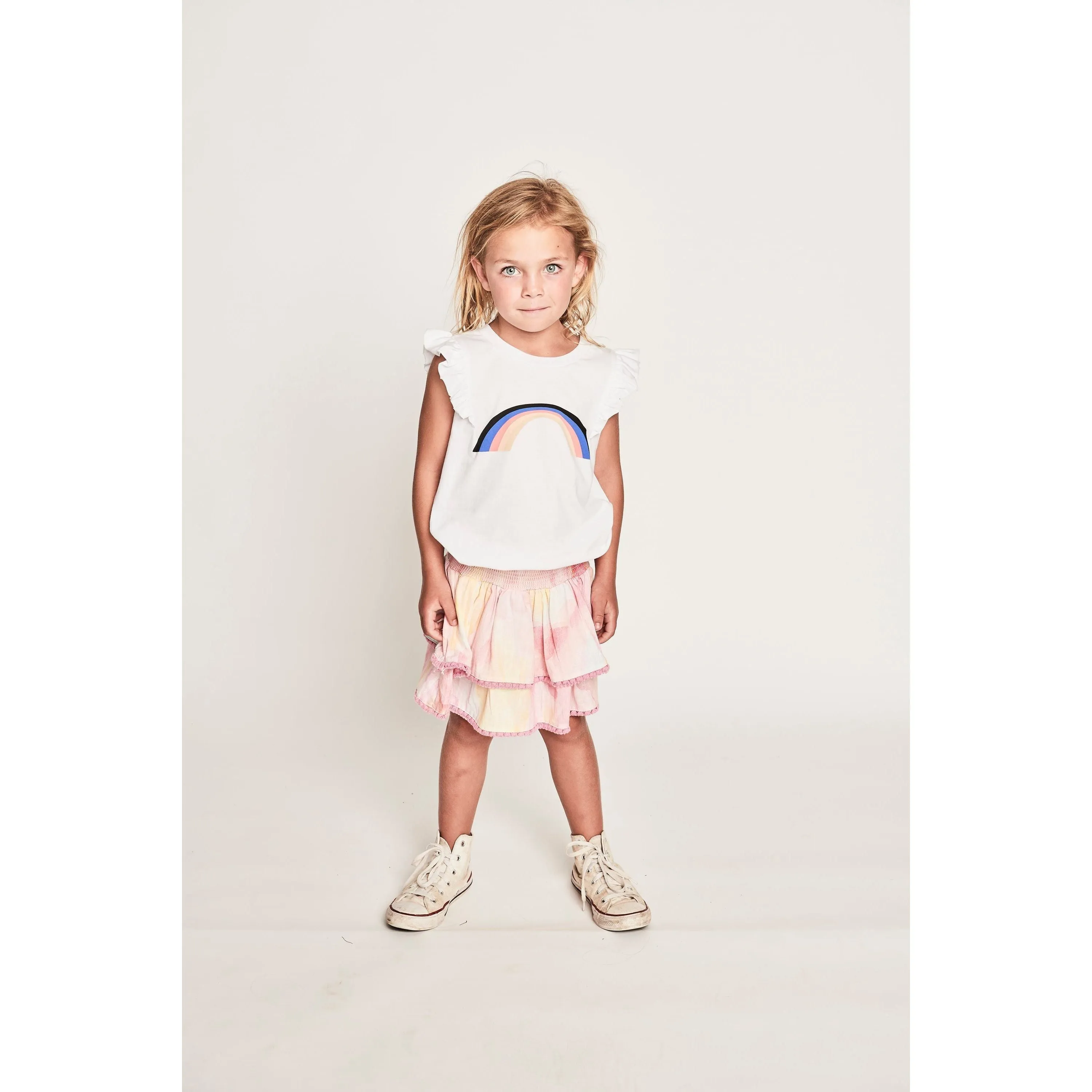 Bella Frill Tank - White