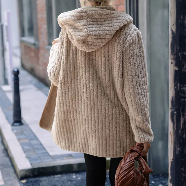 BerryBetty - Loose Hooded Warm Coat