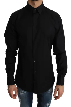 Black Cotton GOLD Slim Fit Shirt