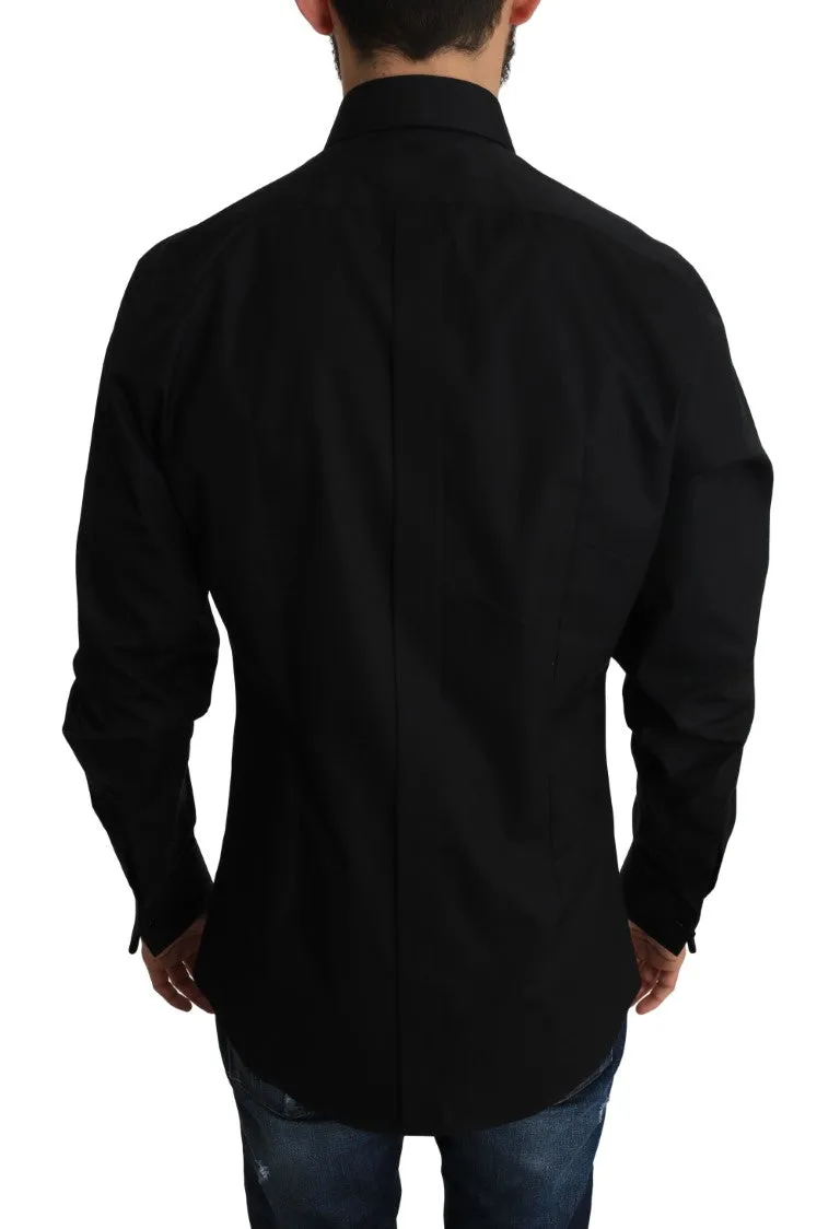 Black Cotton GOLD Slim Fit Shirt