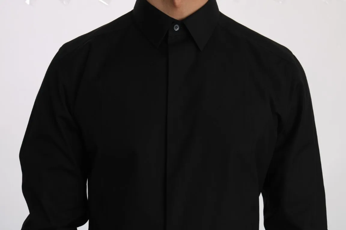 Black Cotton GOLD Slim Fit Shirt