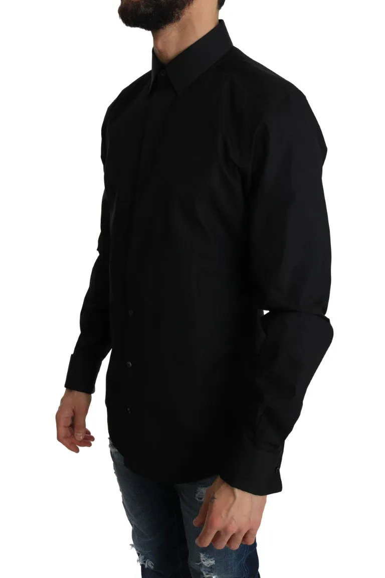 Black Cotton GOLD Slim Fit Shirt