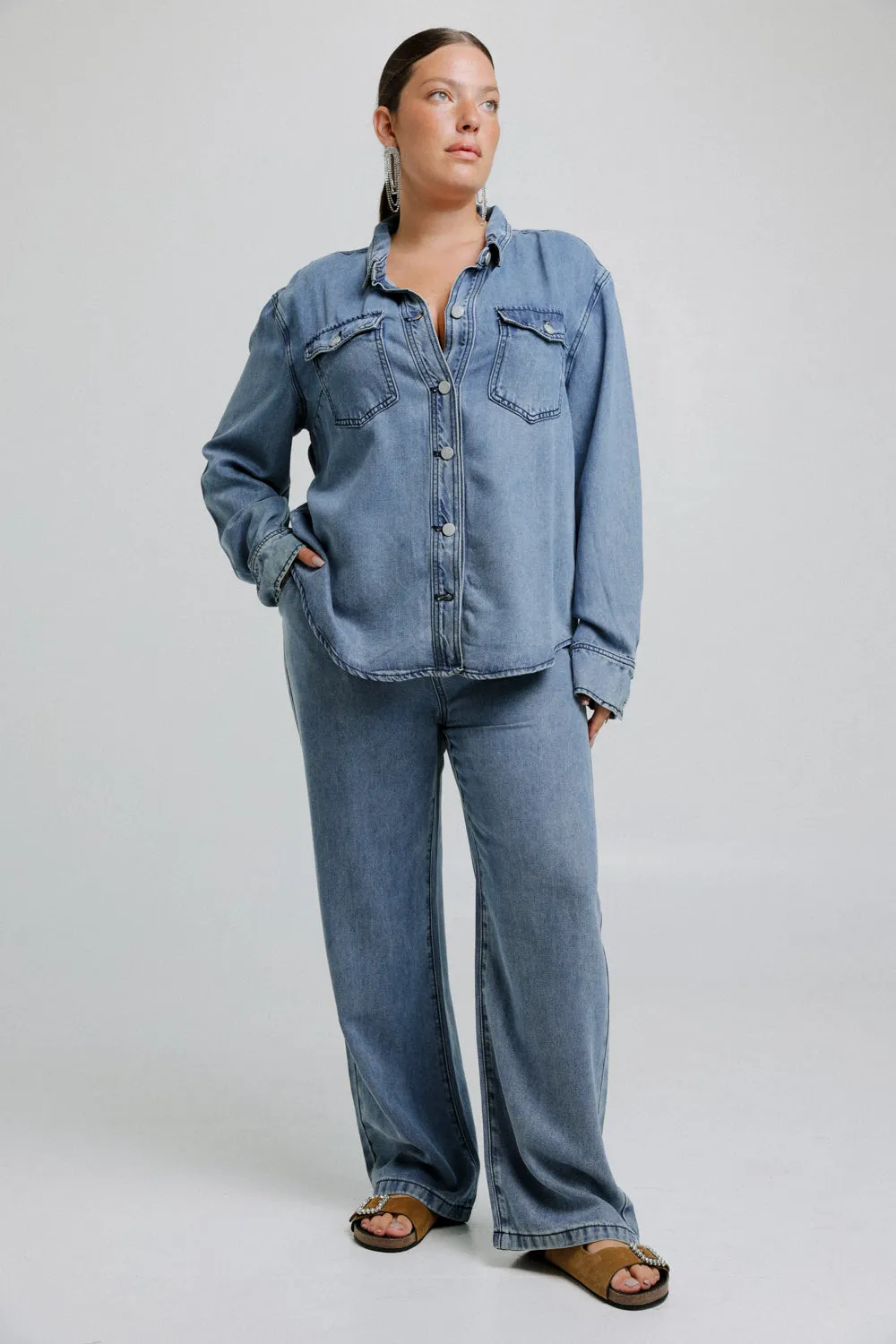 Black Denim Wide Bottoms