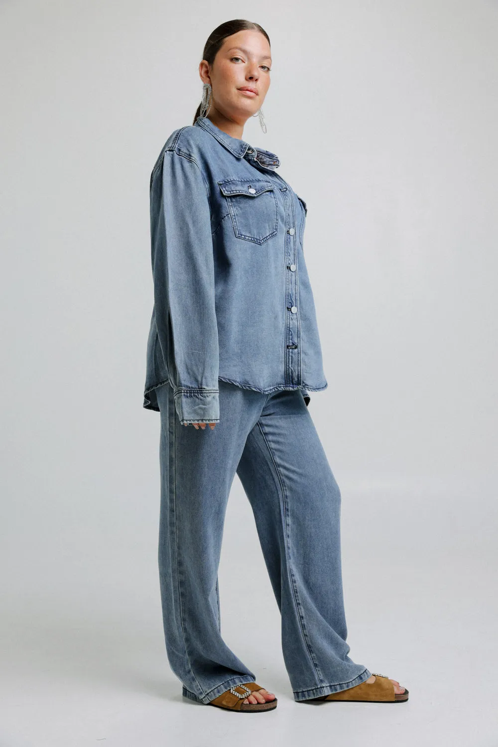 Black Denim Wide Bottoms