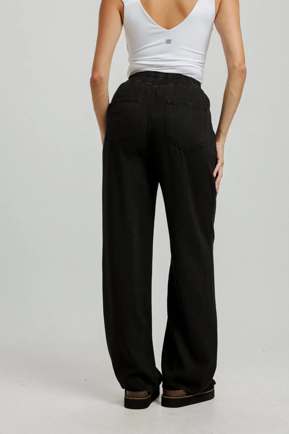Black Denim Wide Bottoms