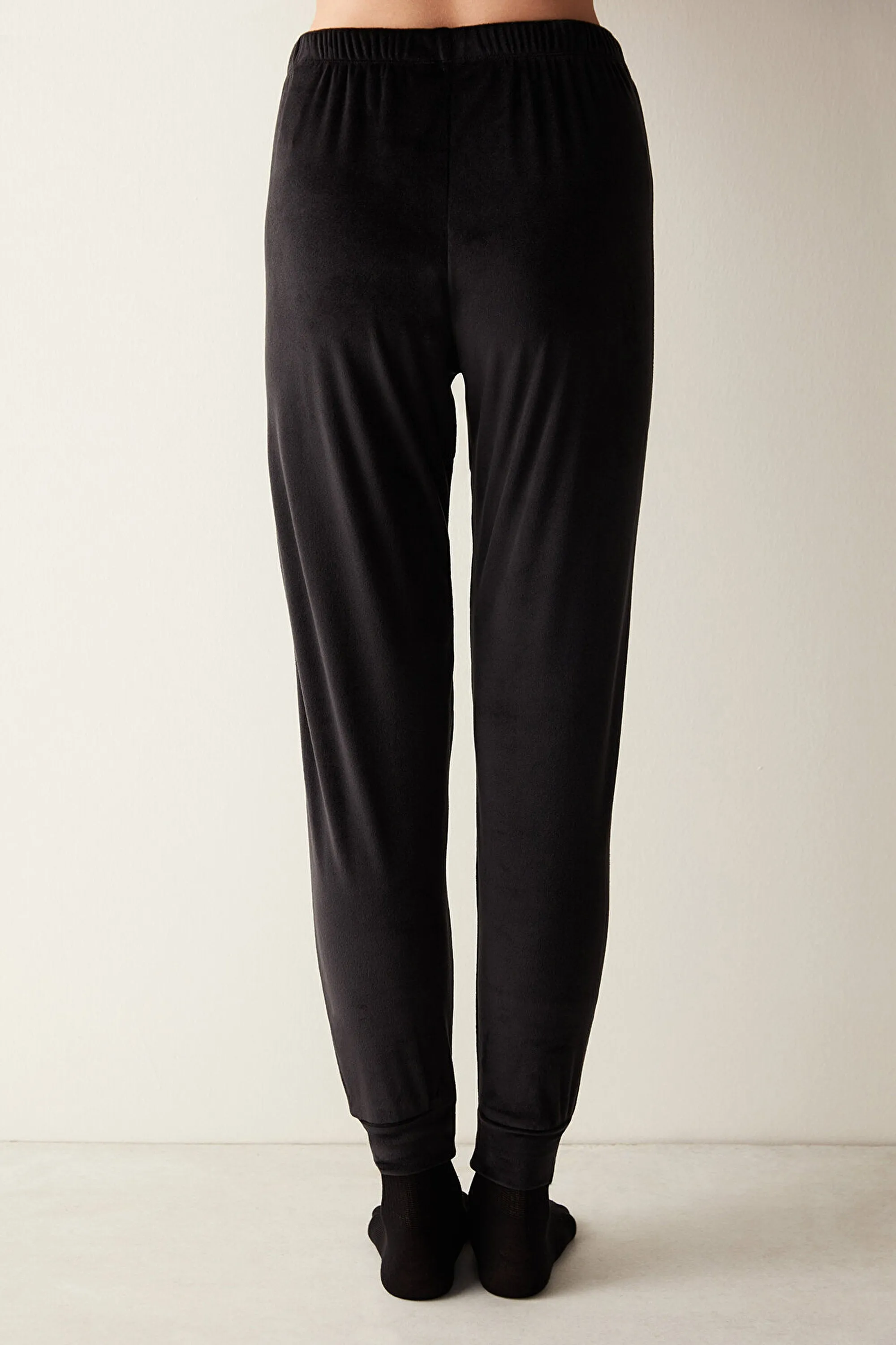 Black Fuzzy Pants Pajama Bottoms