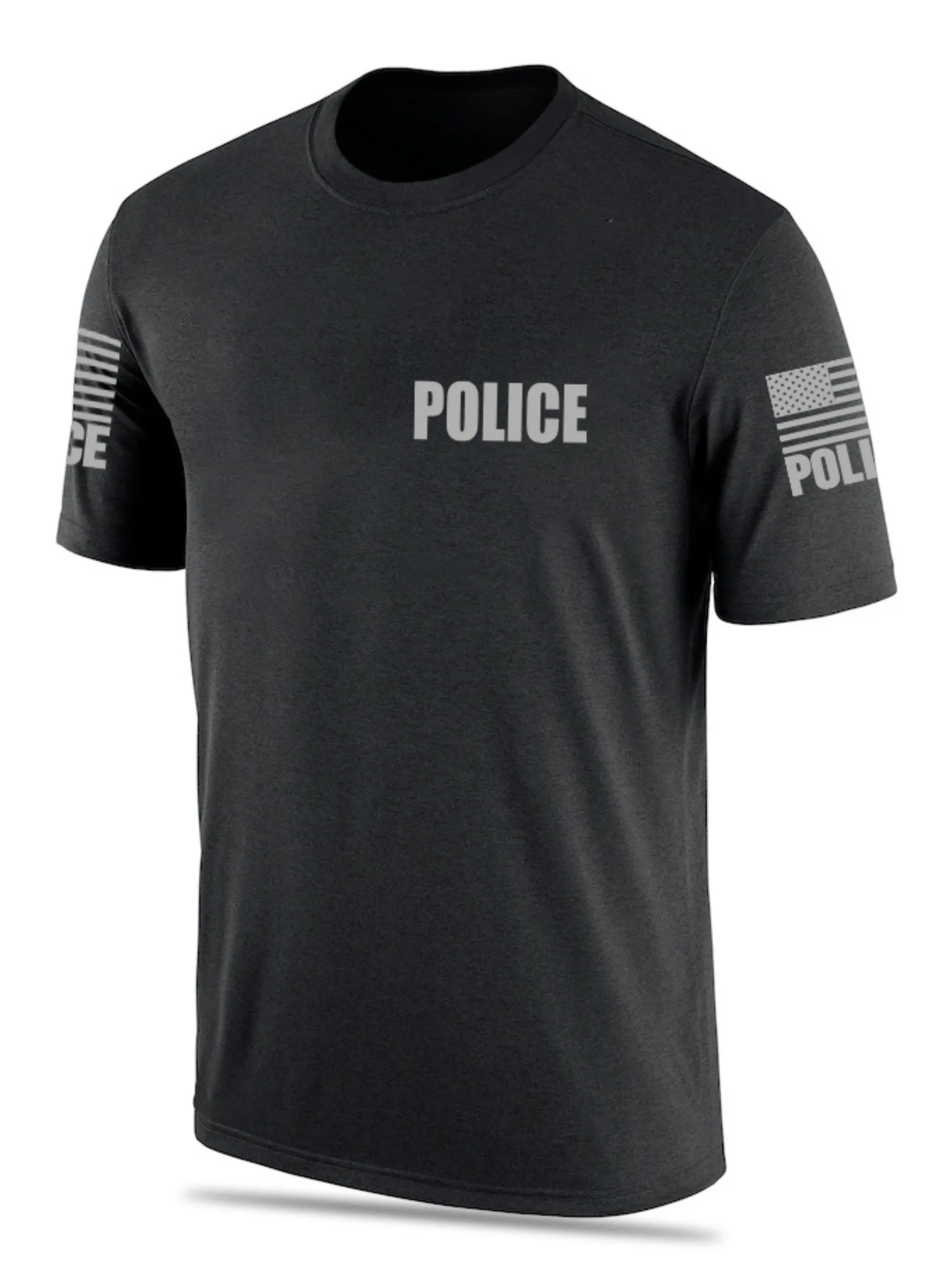 Black Police Men's Shirt - Short Sleeve (Gray)
