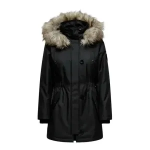 Black Women's Jacket with Hood and Front Pockets
