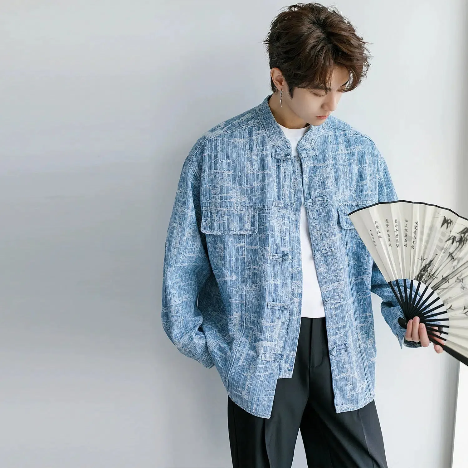 Blue Long-sleeved Shirt