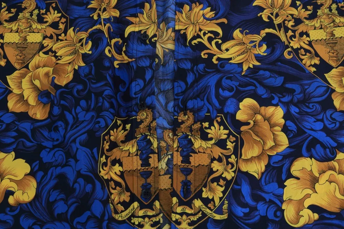 Blue Yellow Slim Fit GOLD Shirt