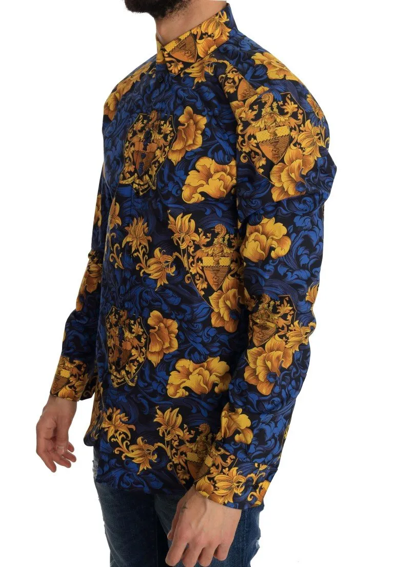 Blue Yellow Slim Fit GOLD Shirt