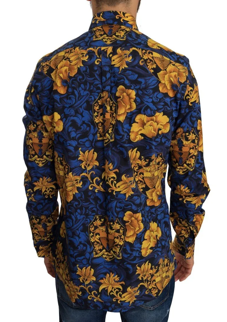 Blue Yellow Slim Fit GOLD Shirt