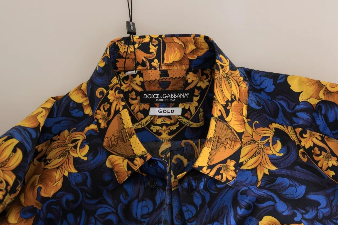 Blue Yellow Slim Fit GOLD Shirt