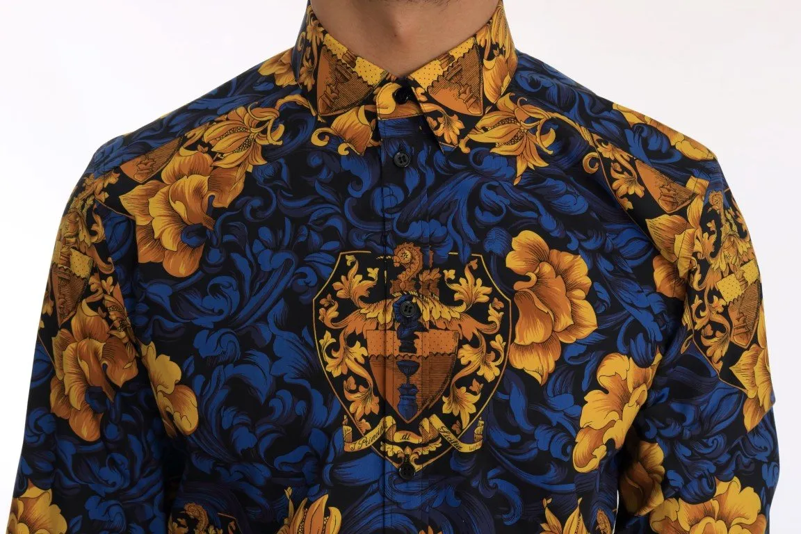Blue Yellow Slim Fit GOLD Shirt