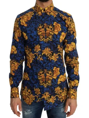 Blue Yellow Slim Fit GOLD Shirt