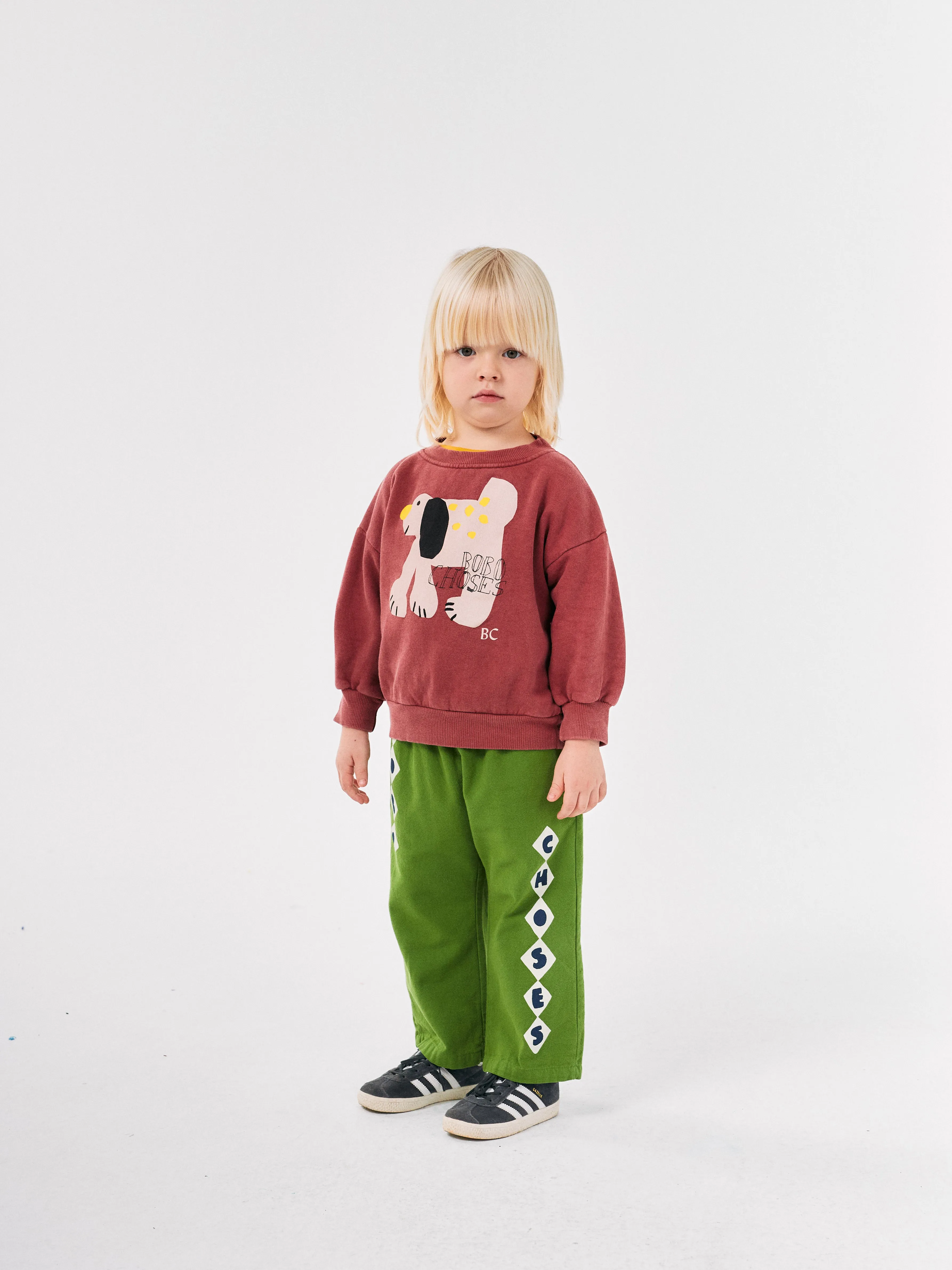 Bobo Choses Diamonds Straight Pants, Olive