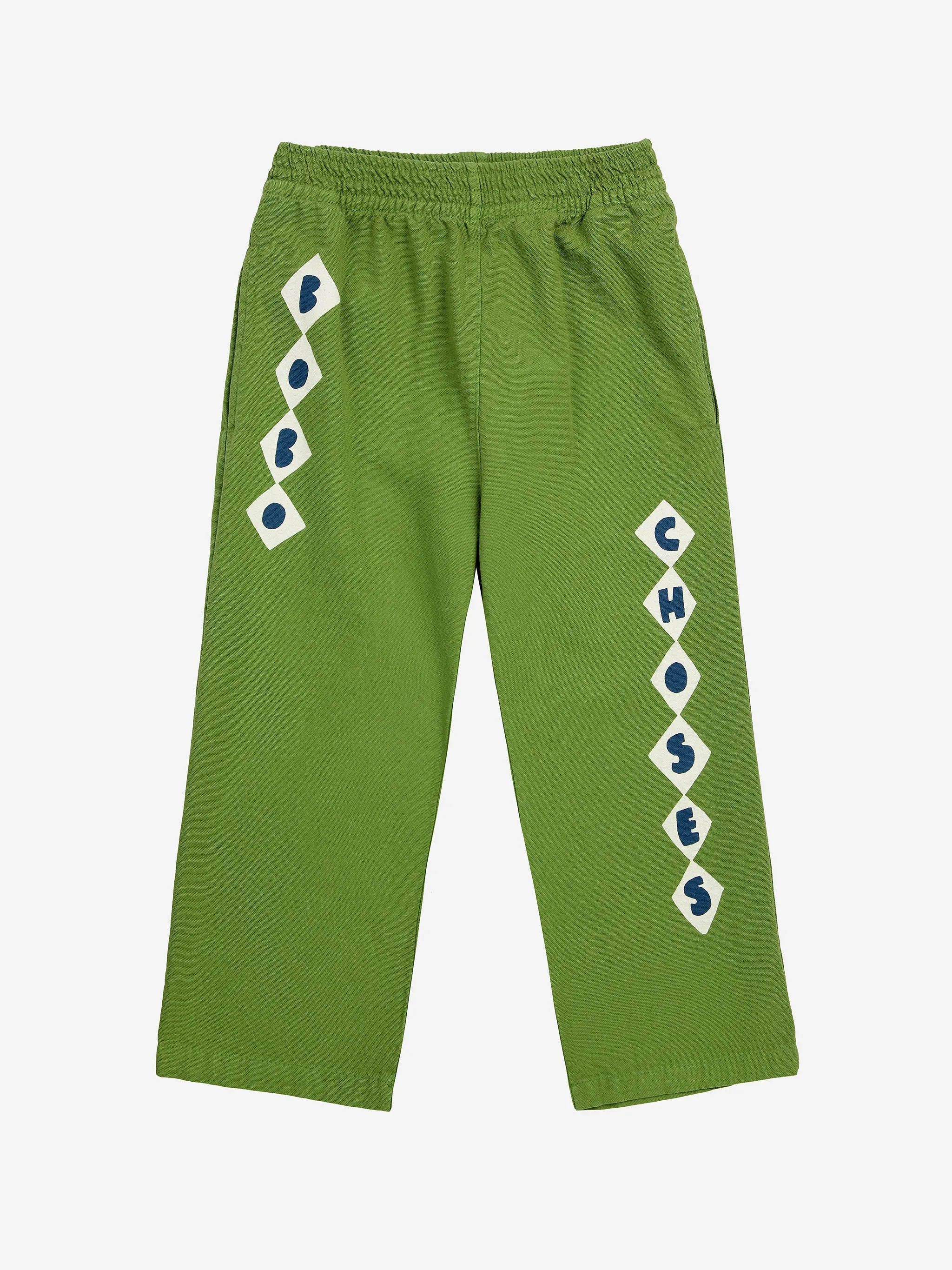 Bobo Choses Diamonds Straight Pants, Olive