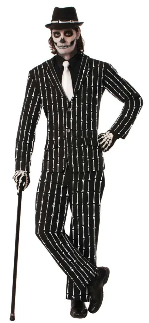 Bone Pin Stripe Suit Std Adult Men Costume