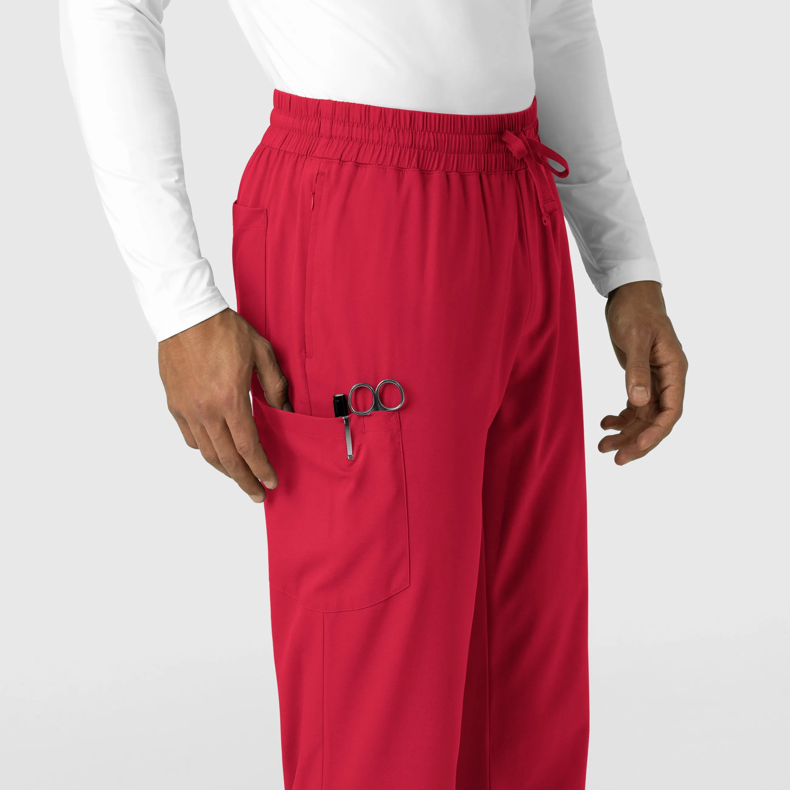 Boundless 5351 Men's Straight Leg Scrub Pants Red