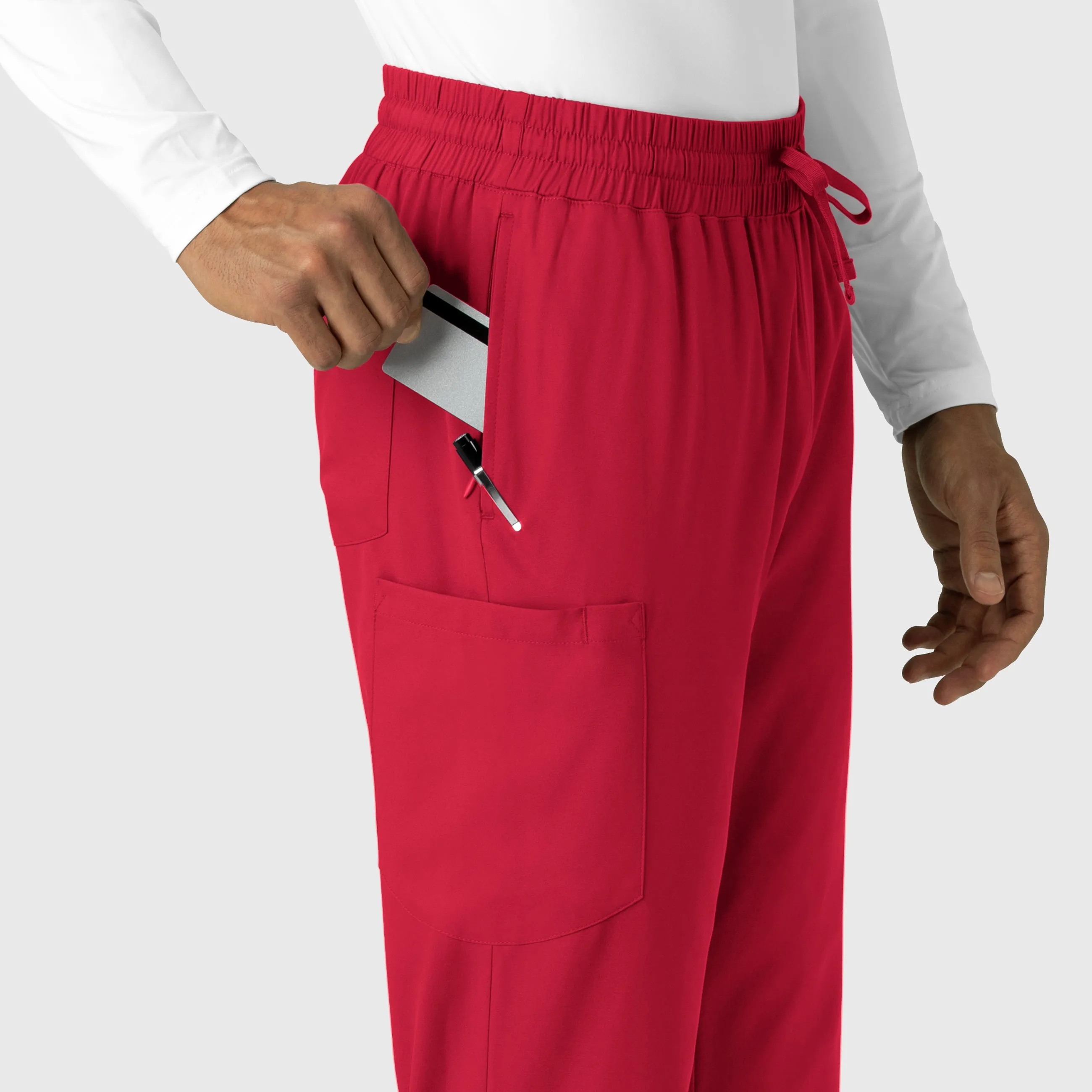 Boundless 5351 Men's Straight Leg Scrub Pants Red