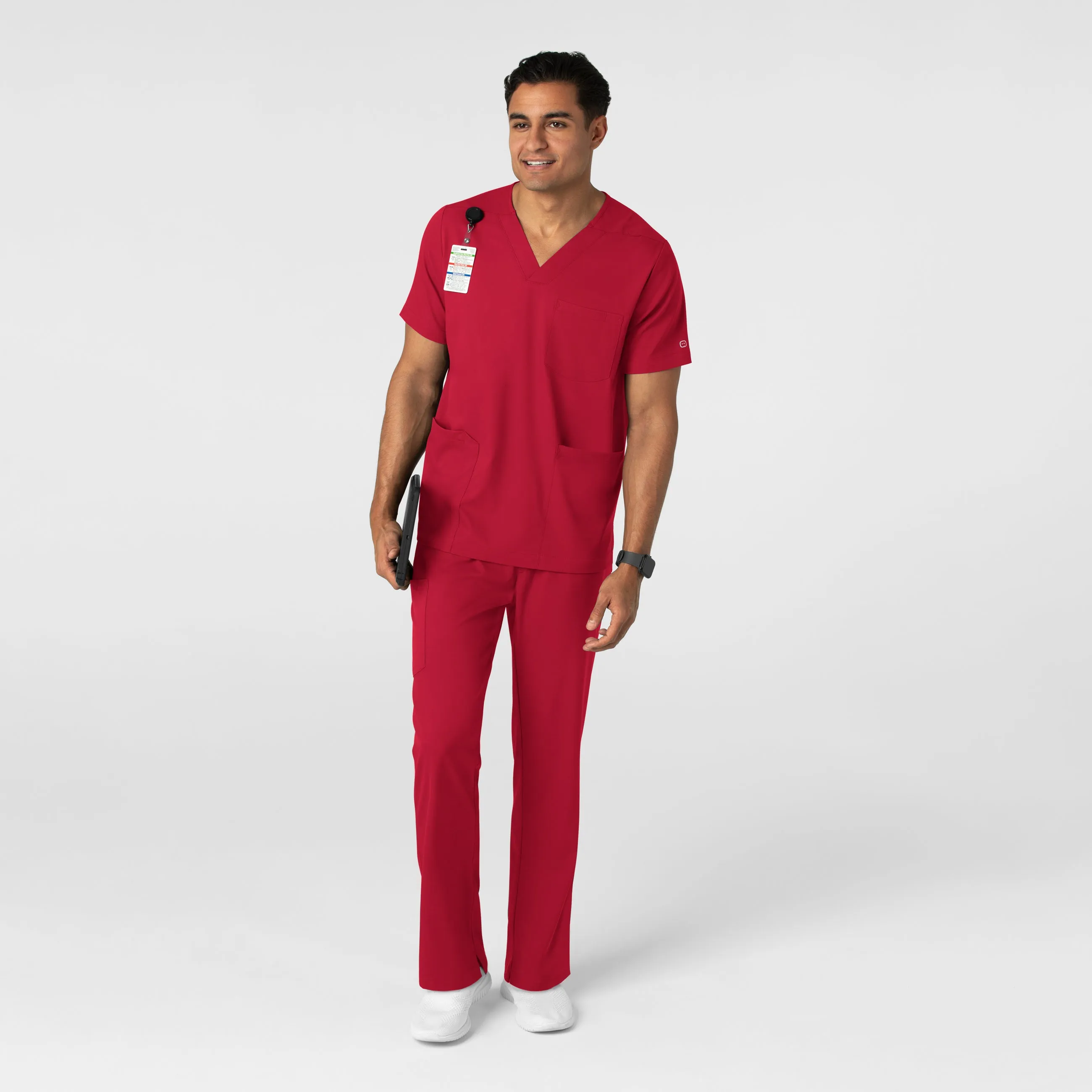 Boundless 5351 Men's Straight Leg Scrub Pants Red